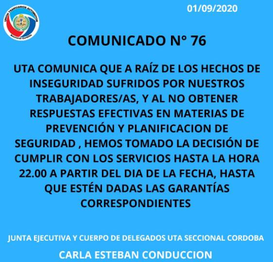Comunicado UTA