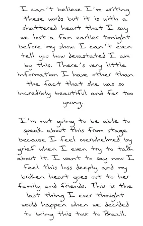 mensaje de Taylor Swift