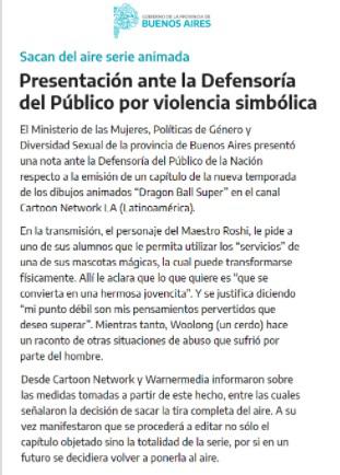Denuncia Dragon Ball Z
