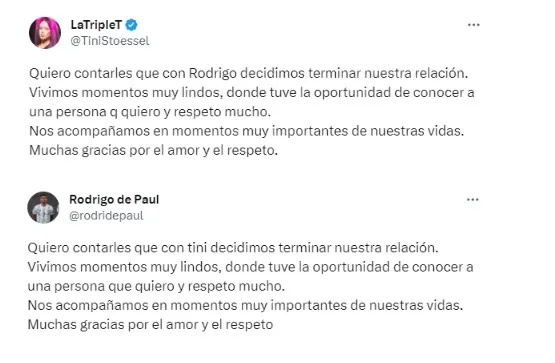 Tini y De paul separados