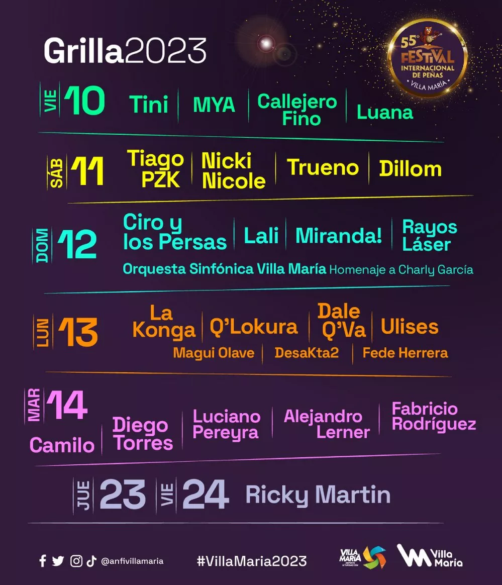 EL OBJETIVO FOTO VILLA MARIA FESTIVAL grilla2023