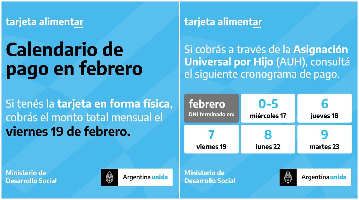 Tarjeta Alimentar Feb