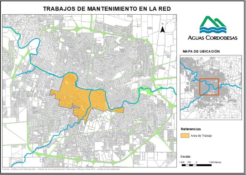 mapa de trabajos de aguas
