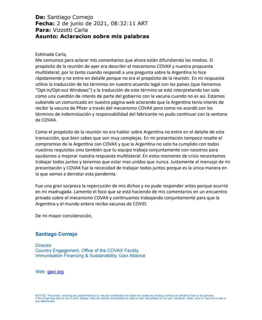 Mail Cornejo Vizzoti Covax