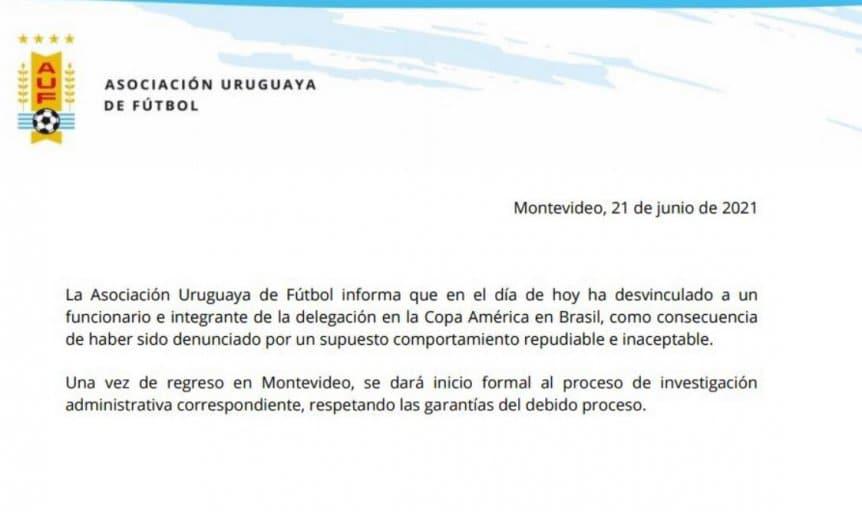 comunicado Uruguay Copa América