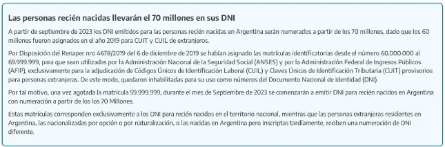Nueva disposición del Renaper DNI