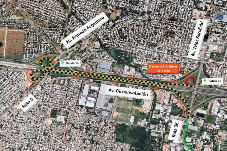 cierran un acceso desde Circunvalación hacia Ruta 36