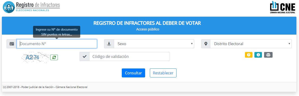 RegistrodeInfractores