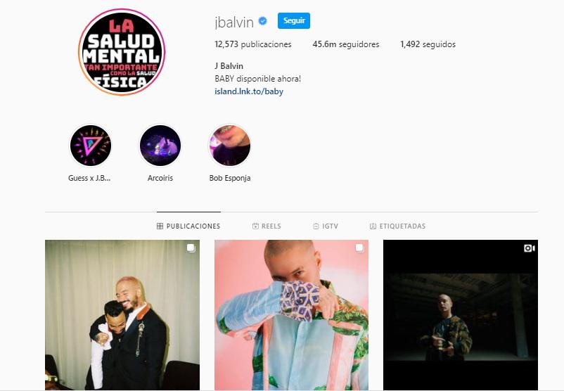 j_balvin cantante Instagram