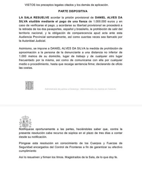 libertad provisional para dani alves