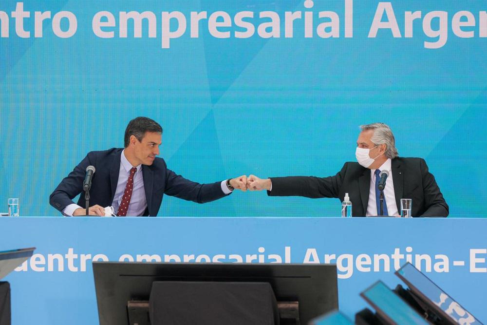 Alberto Fernández y Pedro Sanchez