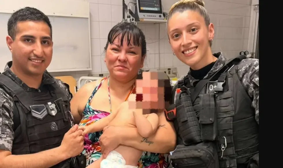 policías salvaron a un bebé