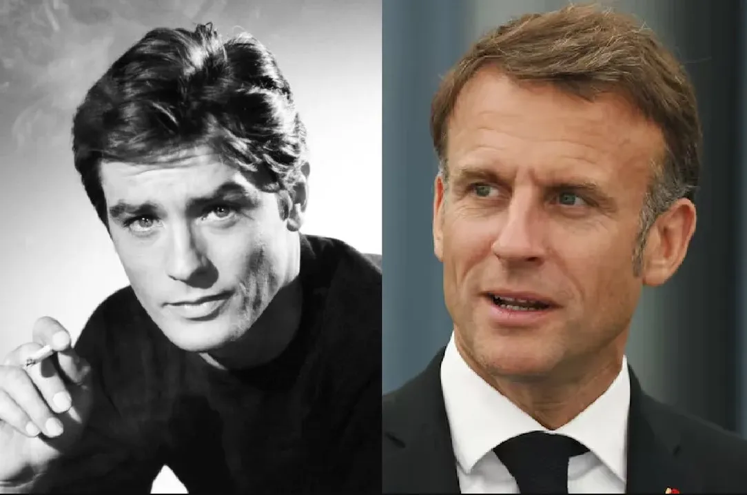 Macron y Alain Delon