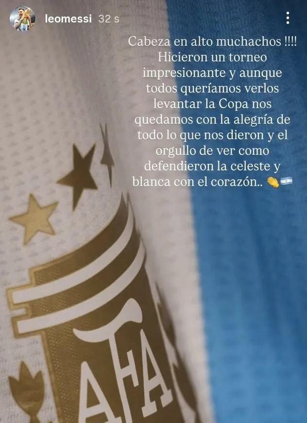 Messi mensaje a los pibes de la sub 20