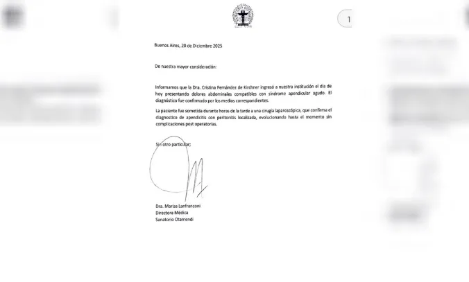 parte médico  Cristina Kirchner