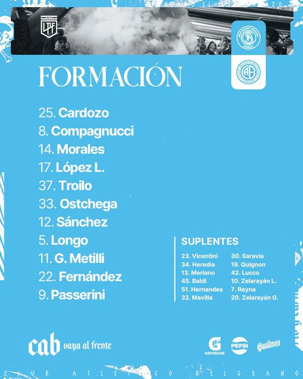 EL OBJETIVO FOTO IND RIVADAVIA BELGRANO FORMACION B X