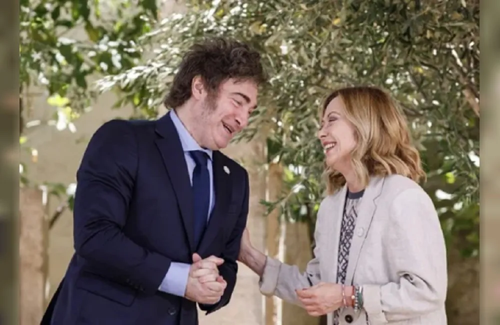 Javier Milei y Giorgia Meloni