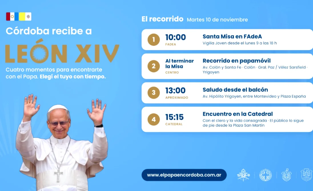 recorrido del Papa León XIV en Córdoba