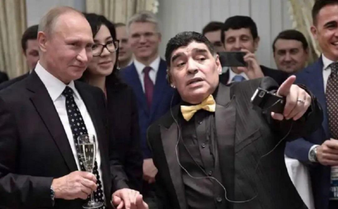 Putin y Maradona durante el Mundial en Rusia