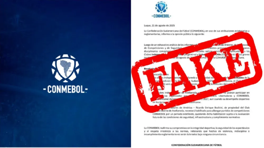 Conmebol desmintió el comunicado