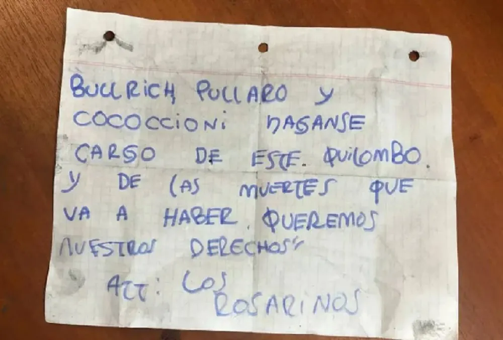 amenaza al gobernador de Santa Fe y a la ministra Bullrich