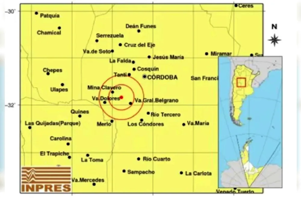 fuerte sismo en Córdoba 