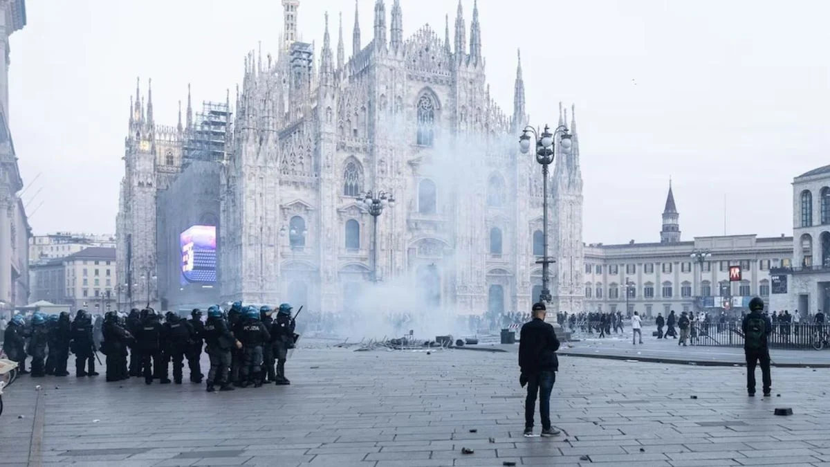 protestas en Milán