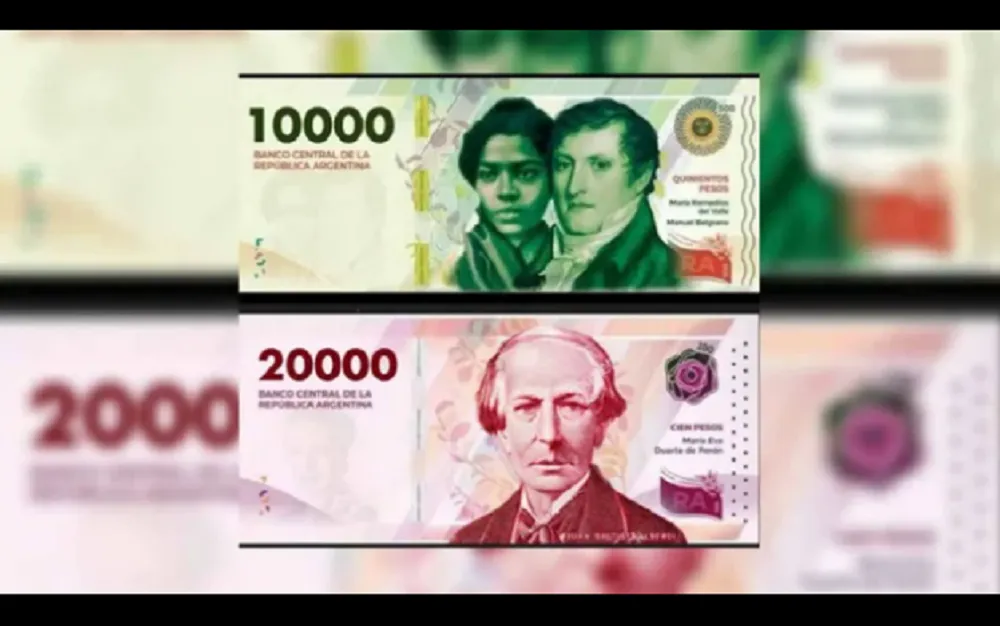 billetes de $10.000 y $20.000