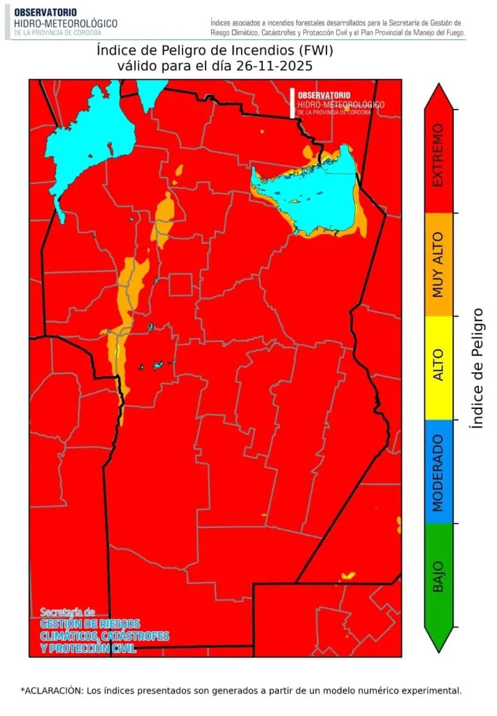 índice de peligro de incendios