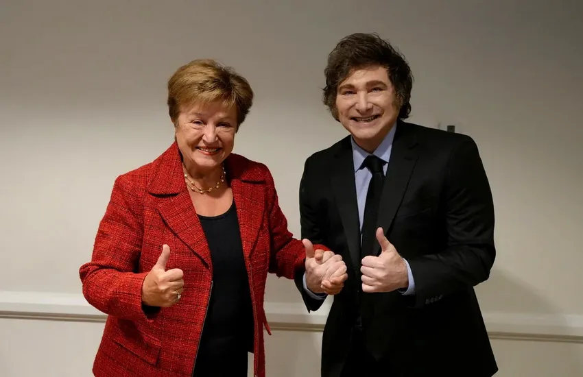 Kristalina Georgieva y Javier Milei _ NA