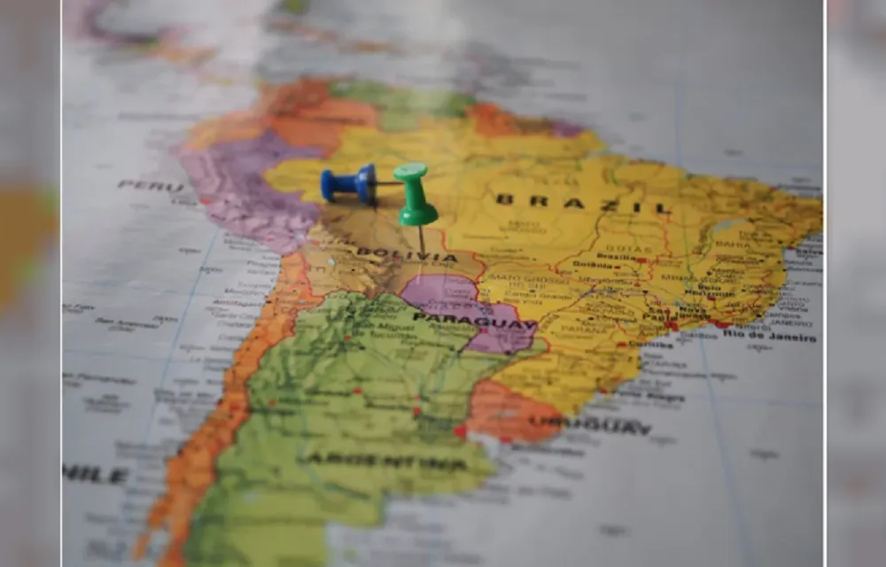 America del sur mapa bolivia y chile