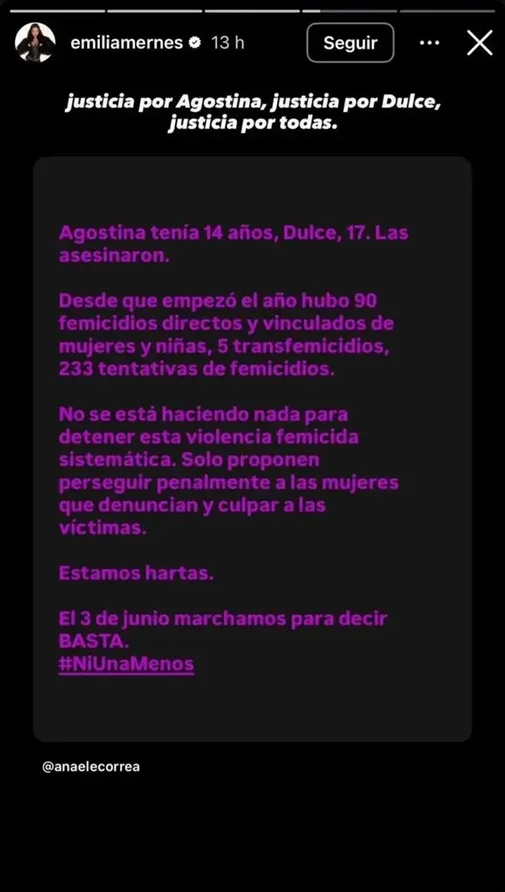 mensaje de emilia mernes