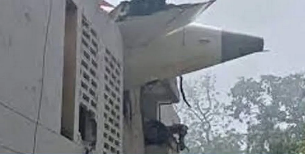 EL OBJETIVO FOTO INDIA AVION CAIDO NA