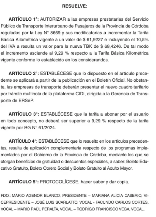 transporte interurbano