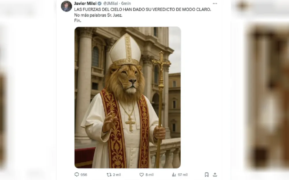 Milei nuevo ppa leon XIV