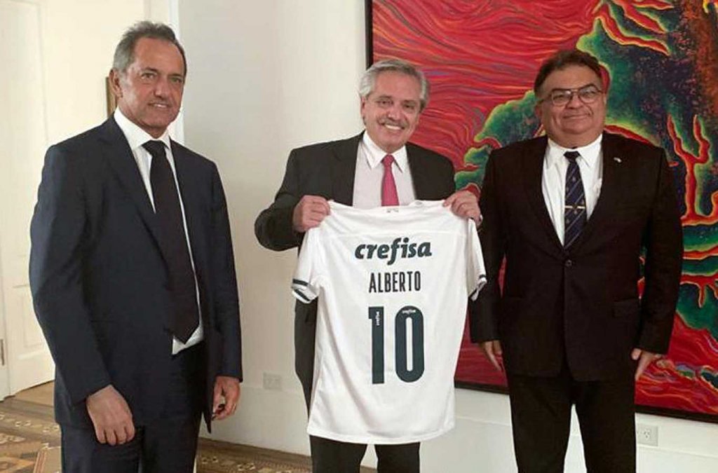 Alberto Fernández y Scioli en Brasil