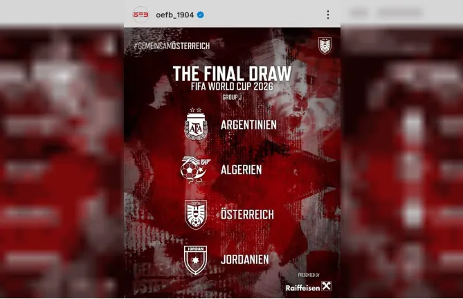 Selección de Austria con el logo de Argentina