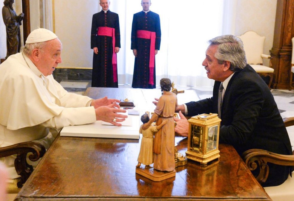 El papa con Alberto Fernández