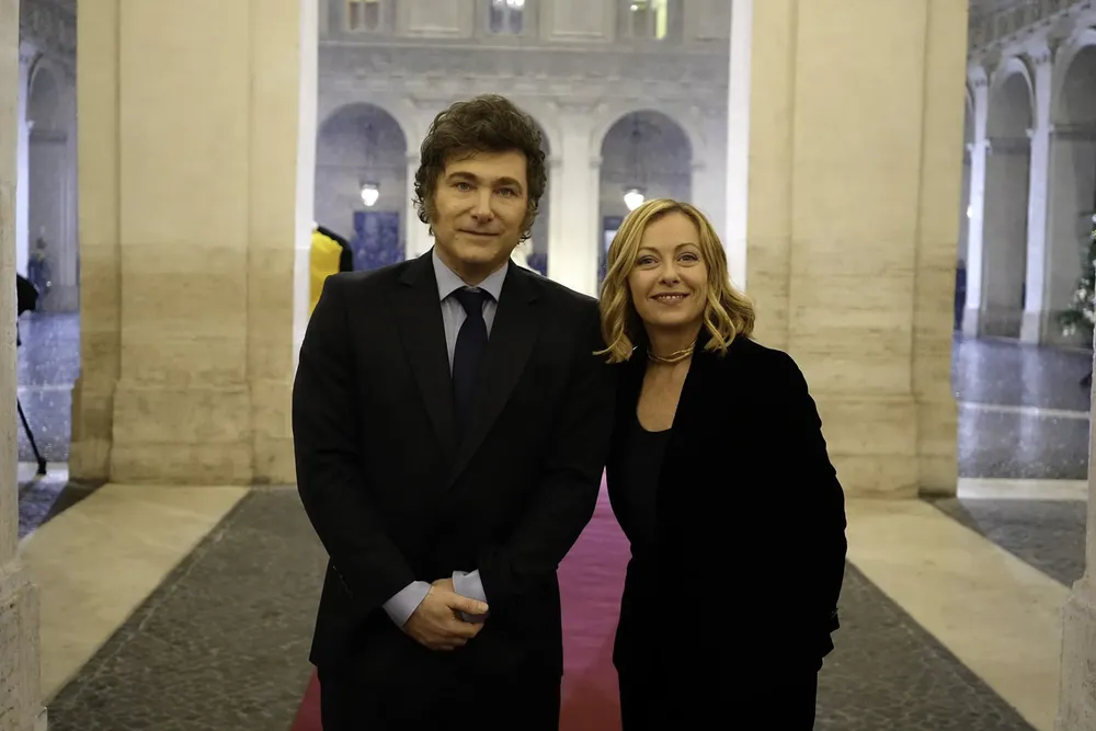 EL OBJETIVO FOTO MILEI GIORGIA MELONI NA