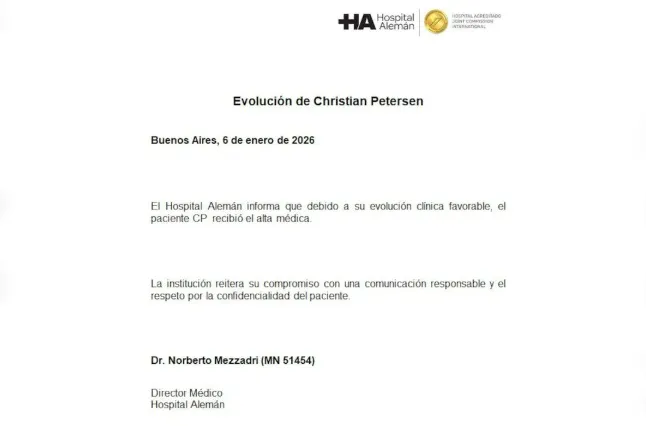 parte médico oficial de Christian Petersen