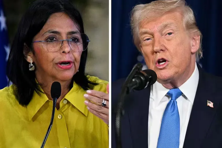 Delcy Rodríguez y Trump