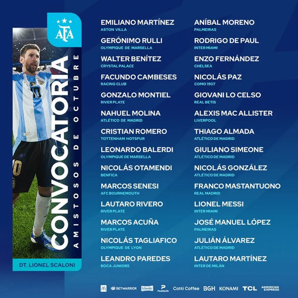 EL OBJETIVO FOTO SELECCION ARGENTINA CONVOCATORIA X