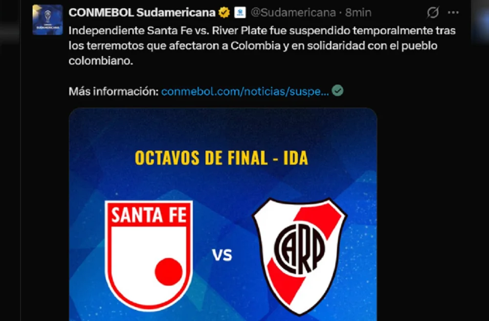 Posteo de river por terremoto