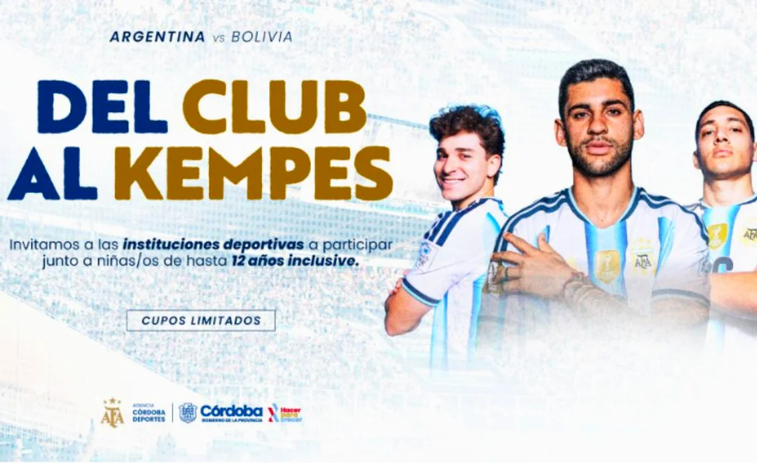 inscribir a sus chicos para ver gratis a la Selección en el Kempes