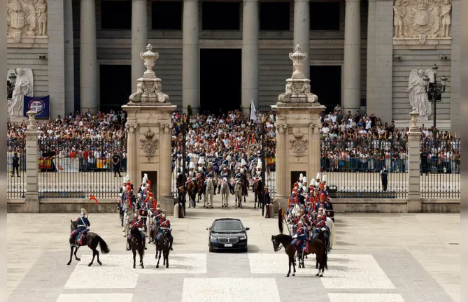 Papa León XIV en  Palacio Real.