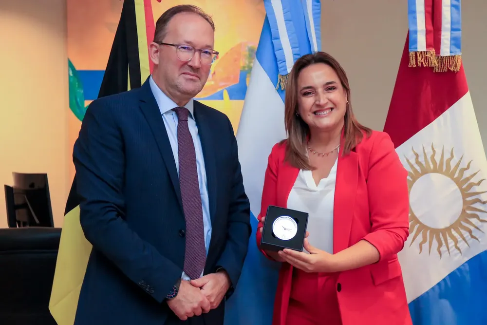 Myrian Prunotto y embajador de Bélgica