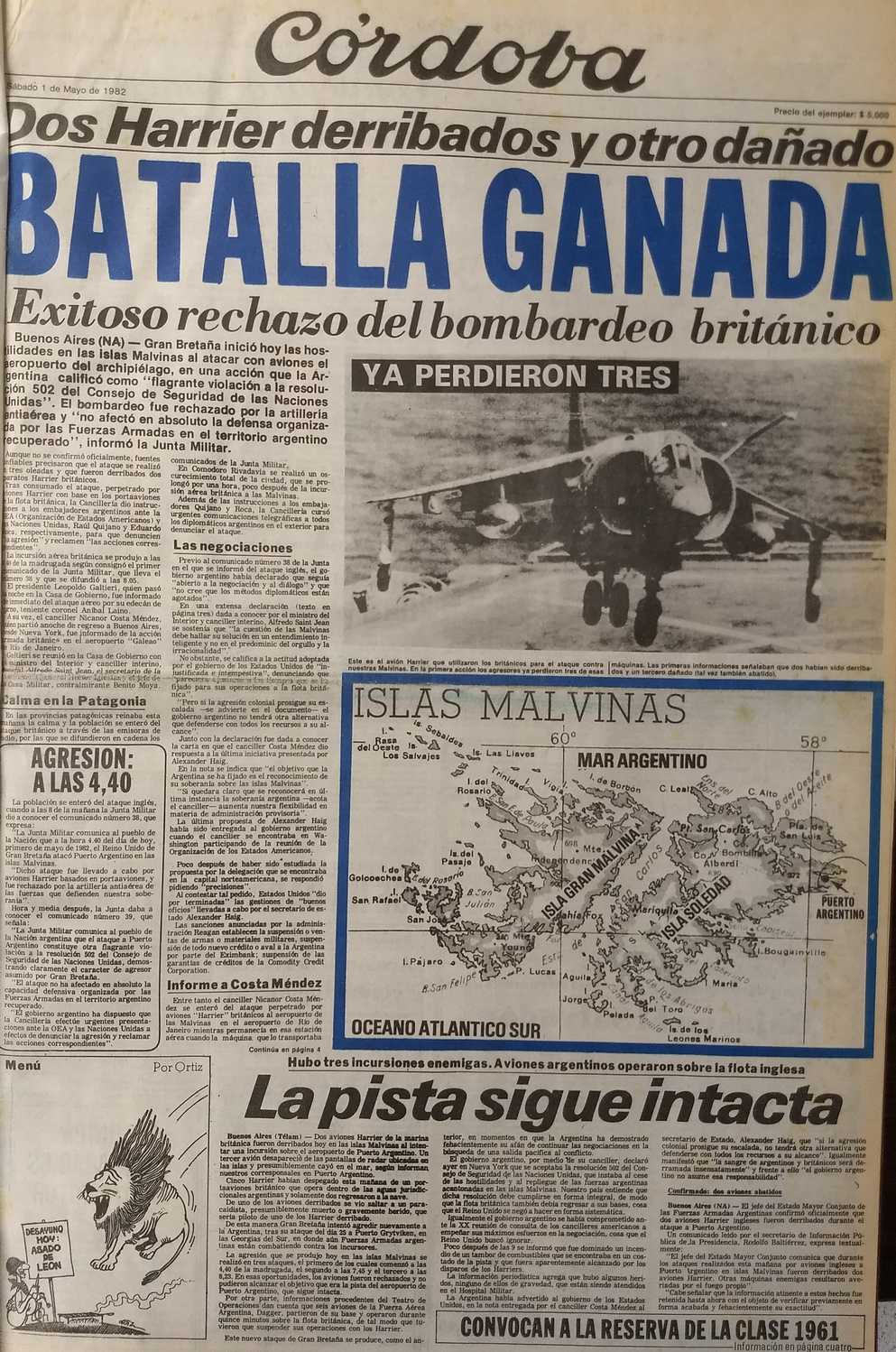 Guerra De Malvinas 74 Días En 30 Tapas De Diarios
