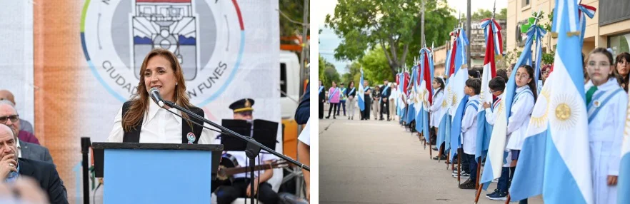 primer izamiento de la bandera de Deán Funes 2