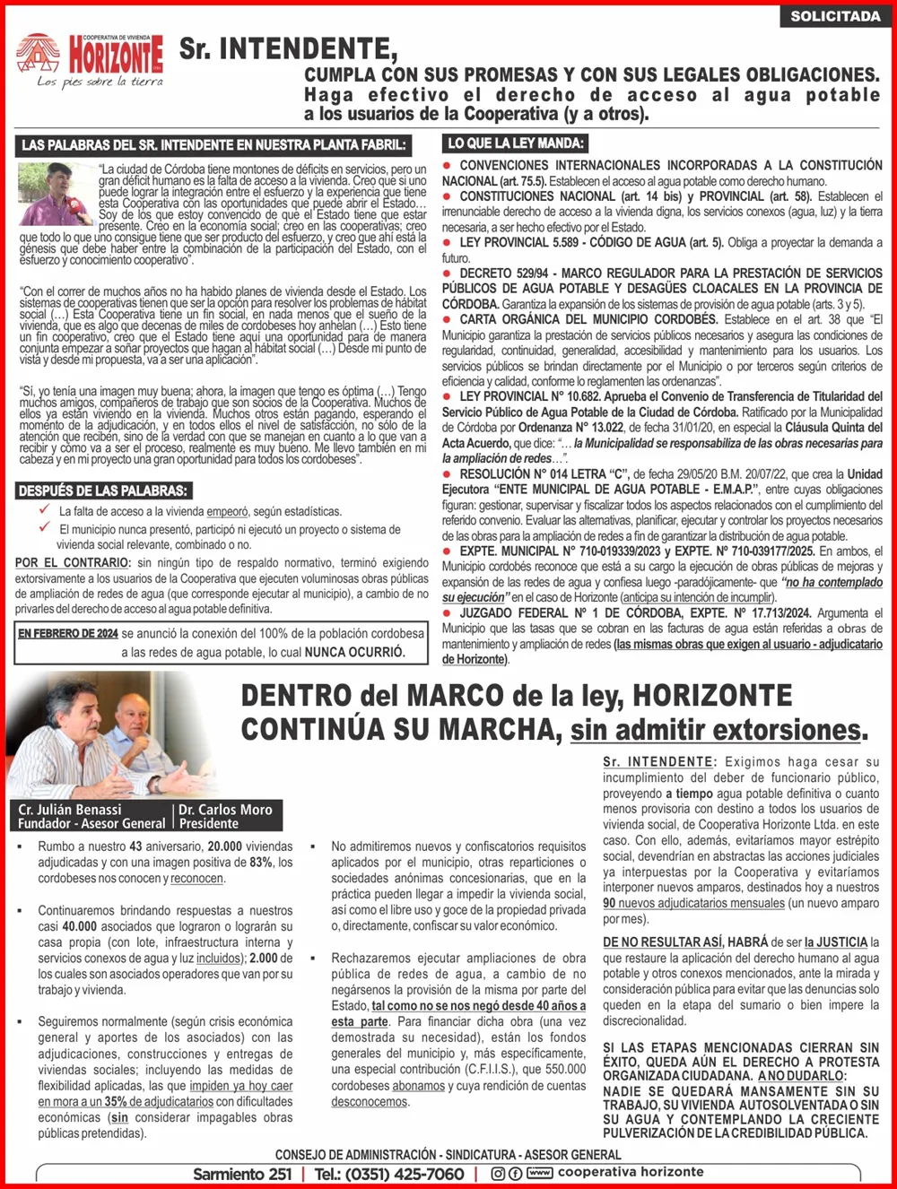 Solicitada Cooperativa Horizonte