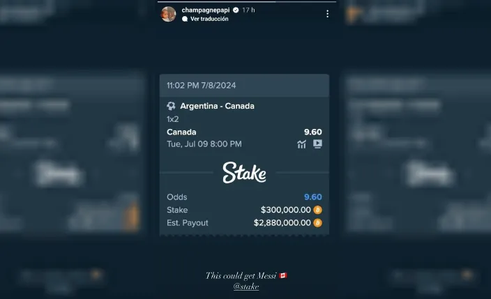 apuesta de drake contra argentina
